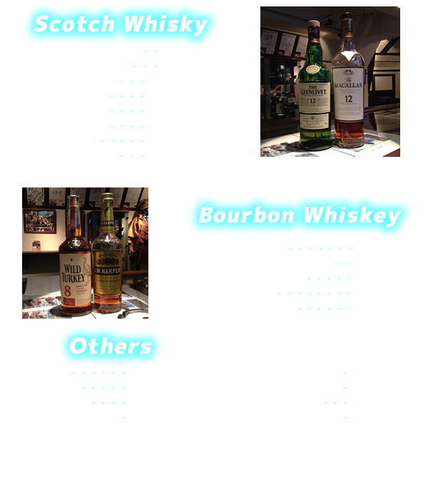 探偵カフェ・プログレスＢＡＲタイムのお酒／ウィスキー